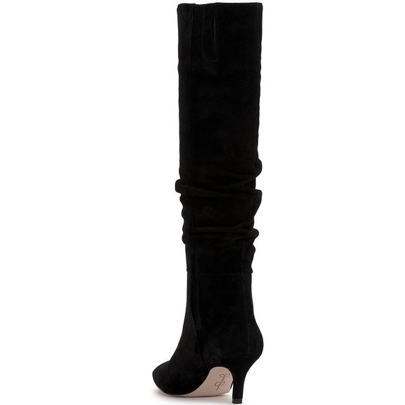 NEW Jessica Simpson Black Suede Slouchy Knee High Kitten Heel Boot Size 6.5 - Picture 4 of 15